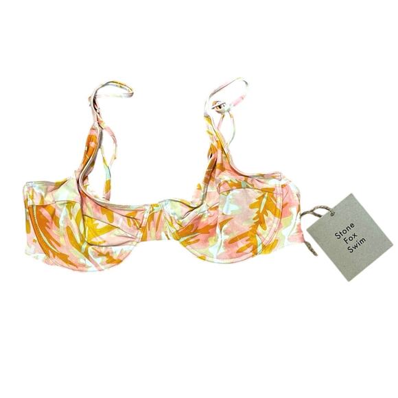 NWT Stone Fox Swim Conch Bikini Top - Hot Tropix Print Size XL - Picture 3 of 6